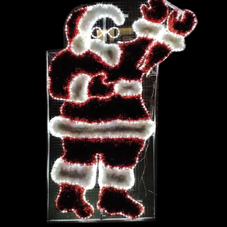 Factory Supply Hot Sale Waterproof LED Motif Light Christmas Decorate Animated Waving Santa Outdoor Light