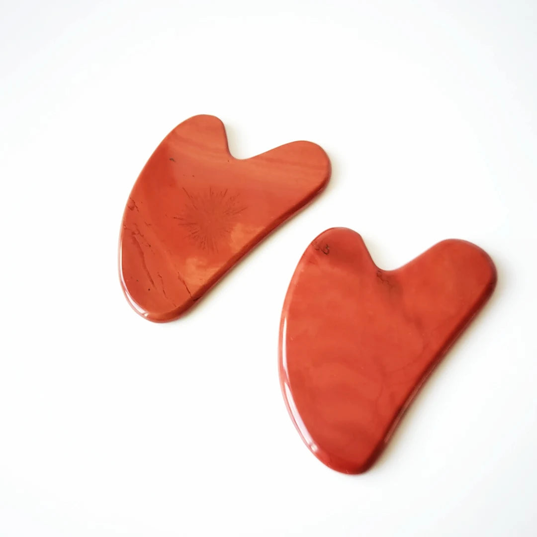 Diy Crystal Red jasper Gua Sha Bian Gua Sha Jade Set
