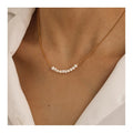 Dainty 18K Gold Stainless Steel Baroque Pearl Charm Necklace Jewelry 18K Gold Plated Link Chain Freshwater Pearl Necklaces