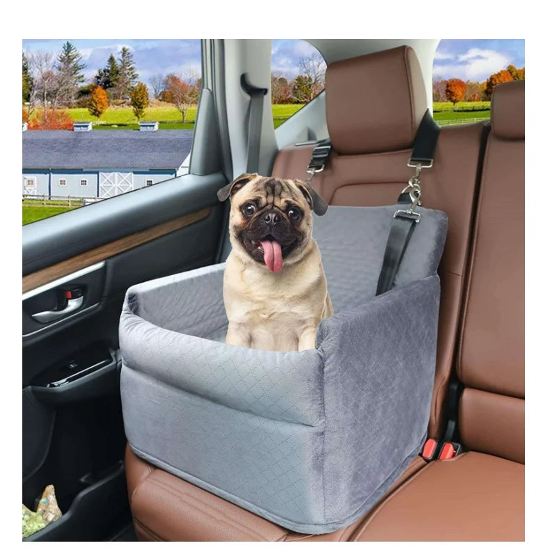 Dog Car Seat Pet Bucket Booster Bed Solid Travel Design for Dogs Safety Comfort Detachable Washable All Seasons Fashion Nylon/Pu