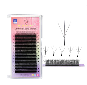 Fancycilia Praeclarus 3D Bleye 16pcs Natural W Thickness 0.07mm Black Handmade Eyelash Extensions