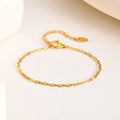 Ins Popular New Arrivals Thin Minimalist Stainless Steel Chains Bracelet Chic Gold Plated Link Chain Bracelet for Women