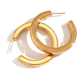 2024 New Arrivals 18K Gold Plated C Shaped Stainless Steel Earring Ring Jewelry for Women Gift