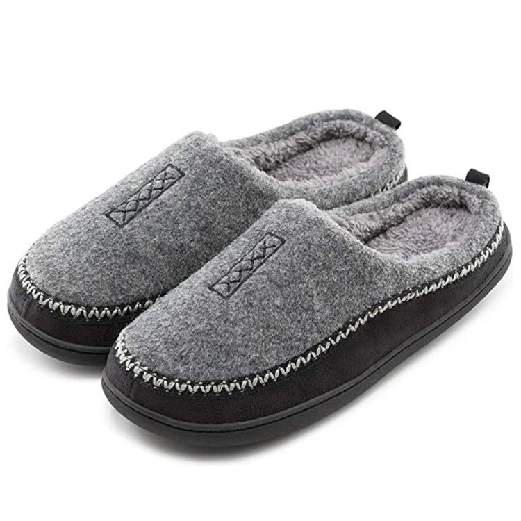 Custom Men Winter Warm Comfortable Outdoor Closed Toe Anti-Slippery Breathable Lightweight Memory Foam Slippers