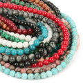 12mm Round Natural Stones and Crystals Healing Beads a Grade Assorted Colors Third Party Certified for Rosary Bracelet Making