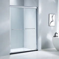 New Tempered Glass Slide Shower Door Bathroom Walk in Shower Enclosure Frameless Shower Room