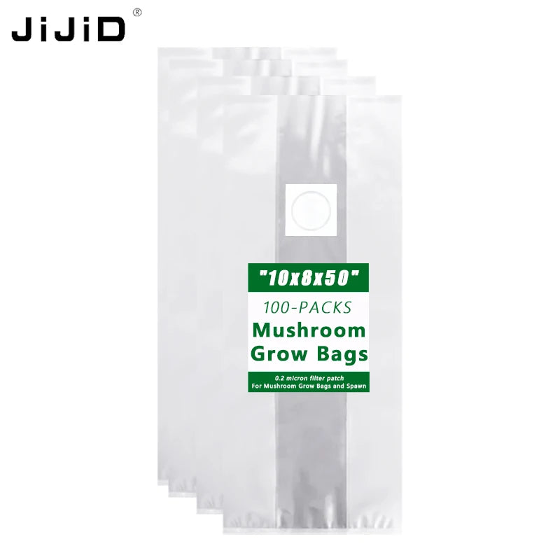 JIJID 18x50cm Pp Autoclavable Plant Grow Bag Farm Mushroom Grow Bags 0.2microns Filter Patch Mushroom Substrate Bags