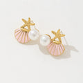 Irish Starfish Shell Pearl Female Japan South Korea Sweet Small Fresh Design Sense Starfish Earring