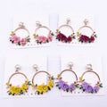 2025 Trendy Cute Enamel Flower Charm Rhinestone Earrings Women Unisex Jewelry Zinc Alloy 18K Gold Plated Anniversary