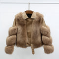 Hot Sell Warm Winter Genuine Leather Fluffy Real Fox Fur Jacket