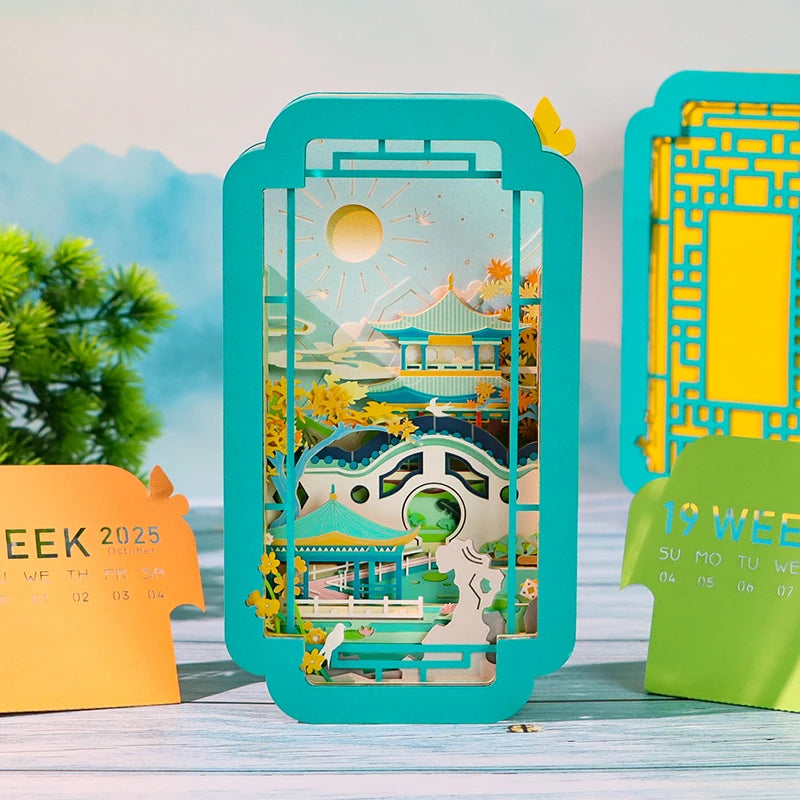 New Products Art Paper Custom 3D Memo Pad Desk Calendar Paper Crafts Scenery Notepad School Stationery Customized Logo Gifts