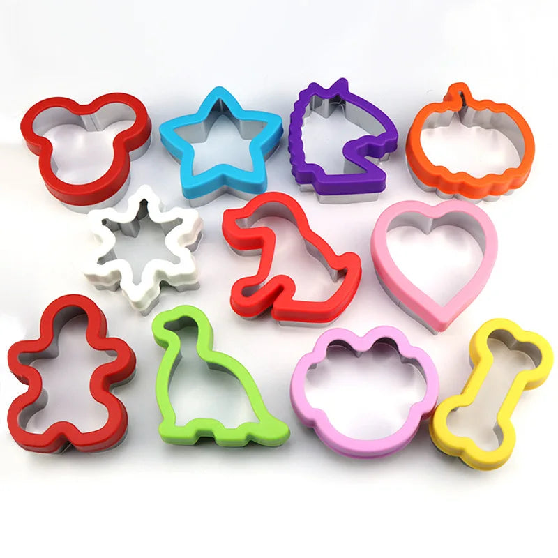 Hot Stainless Steel Biscuit Cutting Mold with Guards Cake Fruit Cut Bread Sandwich Cutter DIY Cookie Cutters for Kids