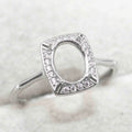 Sterling Silver 6*8/7*9/8*10mm Semi Mount Ring Frame Empty Blank Support Claws Setting Base Without Center Stone for Inlay DIY