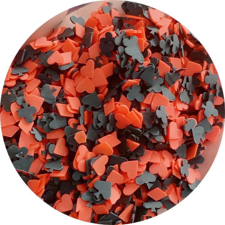 Polymer Hot Clay Poker Sign Slices Black Red Hearts Diamonds Spades Clubs Sprinkles for Crafts DIY Scrapbook Phone Beauty Nail S