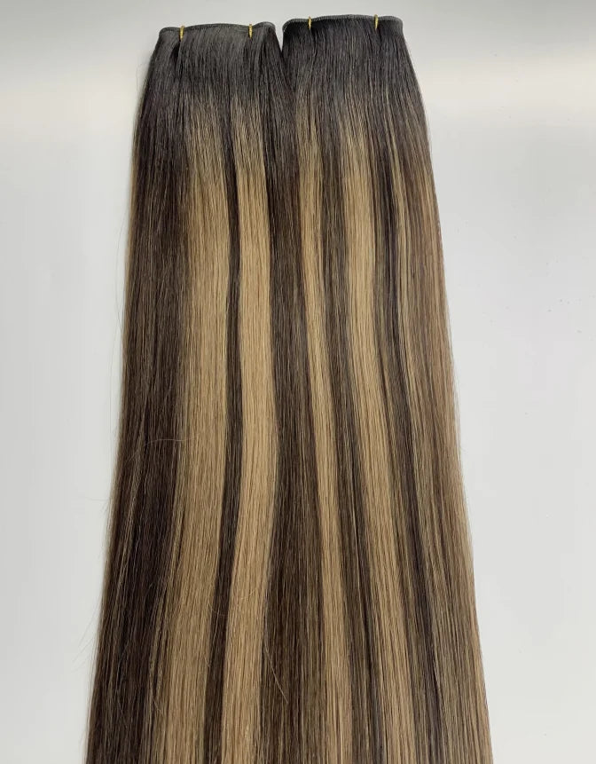 Wholesale Highlight Russian Hair Invisible Skin Weft Can Be Cut Virgin Remy Hand Tied Weft Ombre Genius Weft Hair Extension