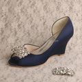 Navy Women Shoes Autumn Wedge
