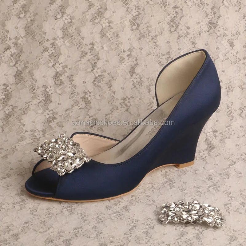 Navy Women Shoes Autumn Wedge