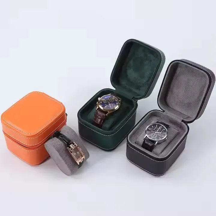 Custom Logo Single Men's Leather Watch Case Personalized Display Organizer Storage for Watches Premium Quality Watch Boxes Cases