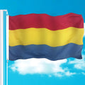 Custom Heat Transfer Print  Polyester rainbow Red Yellow Blue Referee Flag