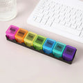 Portable Colorful Combination Medicine Box Detachable Independent Storage for Morning Evening Medicines Essential for One Week