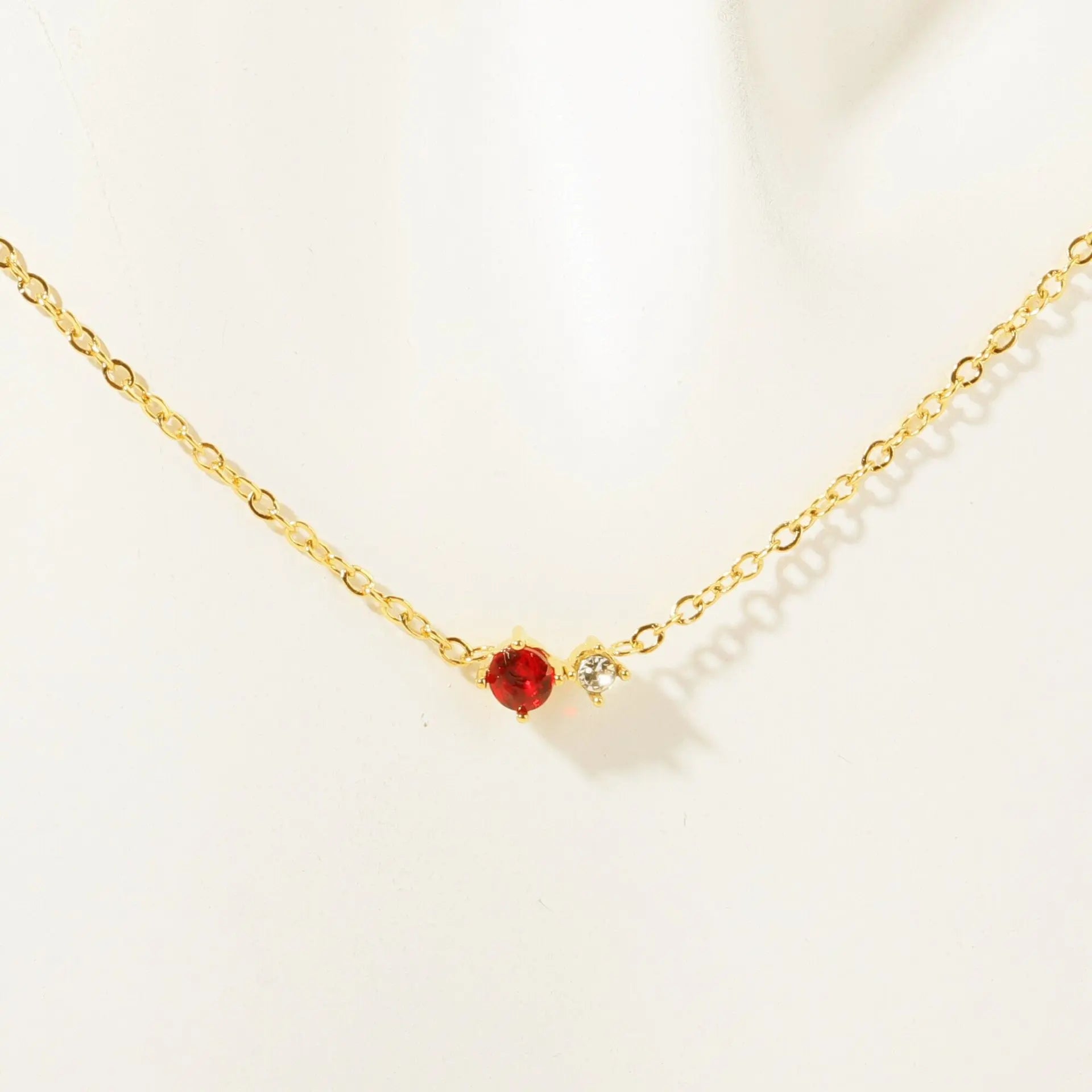 New Arrival 12 Colored Birthstone Zircon Pendant Vintage Necklace Women's Collar Chain with 18k Gold Plated Necklace Holiday