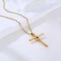 No Fade Stainless Steel Cross Necklace Fashion 18K Gold Plated Crucifix Jewelry Women Men Christian Cross Pendant Necklace