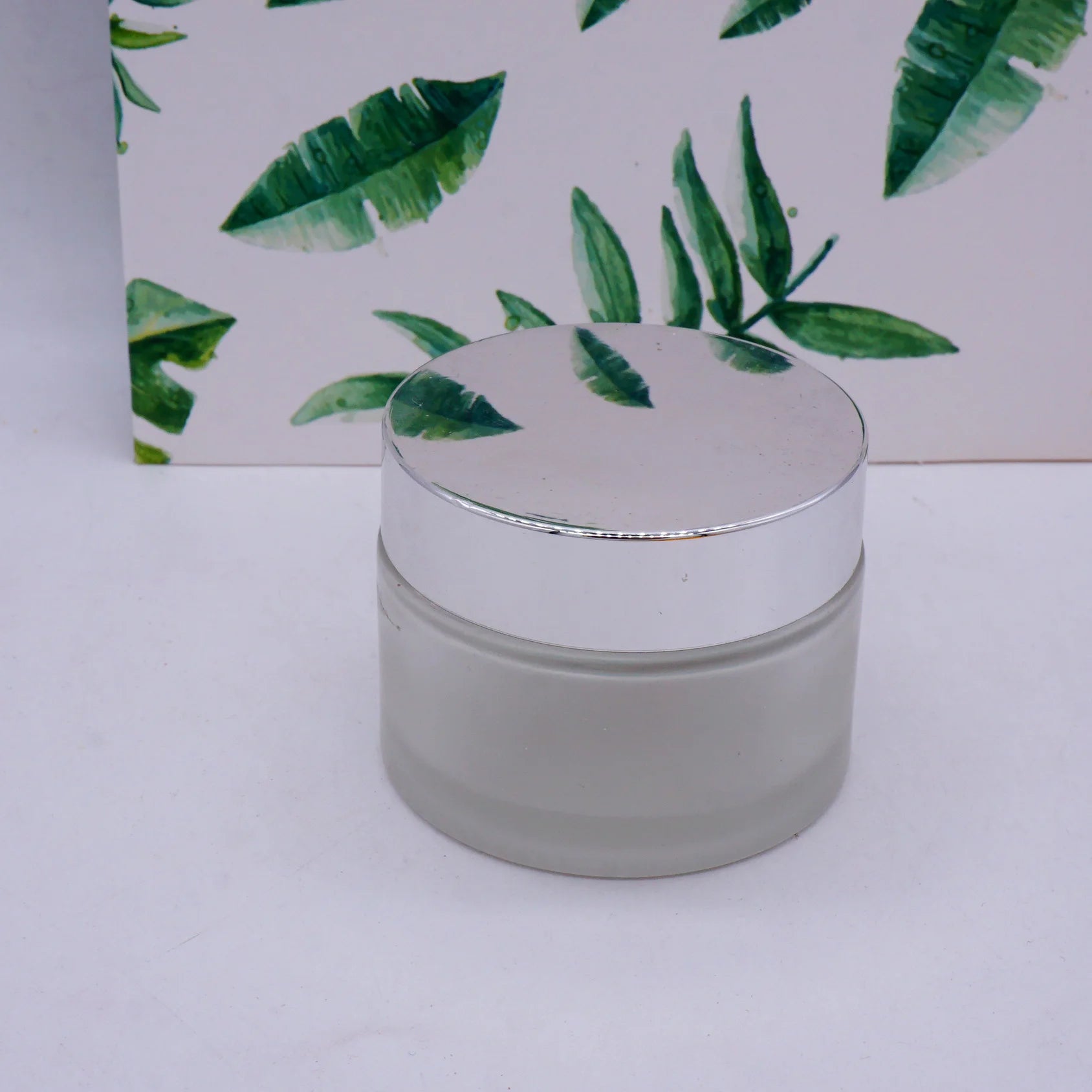 100g clear Frosted Glass Jar with Silver Lid for Face Cream