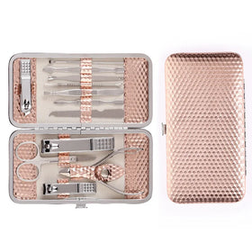 2026 YD New Arrival 12-Pieces Rose Gold Manicure Set With Travel Case