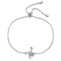 Wholesale Custom Made Luxury Fine S925 Sterling Silver Moissanite Bracelet Bow Bracelet Adjustable Women Jewelry