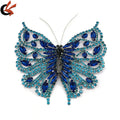 Large Size Handmade Welding Style Colors Crystals butterfly Shape Glass Gems Brooches for Chair Garment Decoration