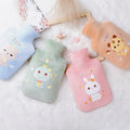 500ml 1000ml Cartoon Cute Animal Plush Hot Water Bag Keep Warm High Density Pvc Hot Water Bottle