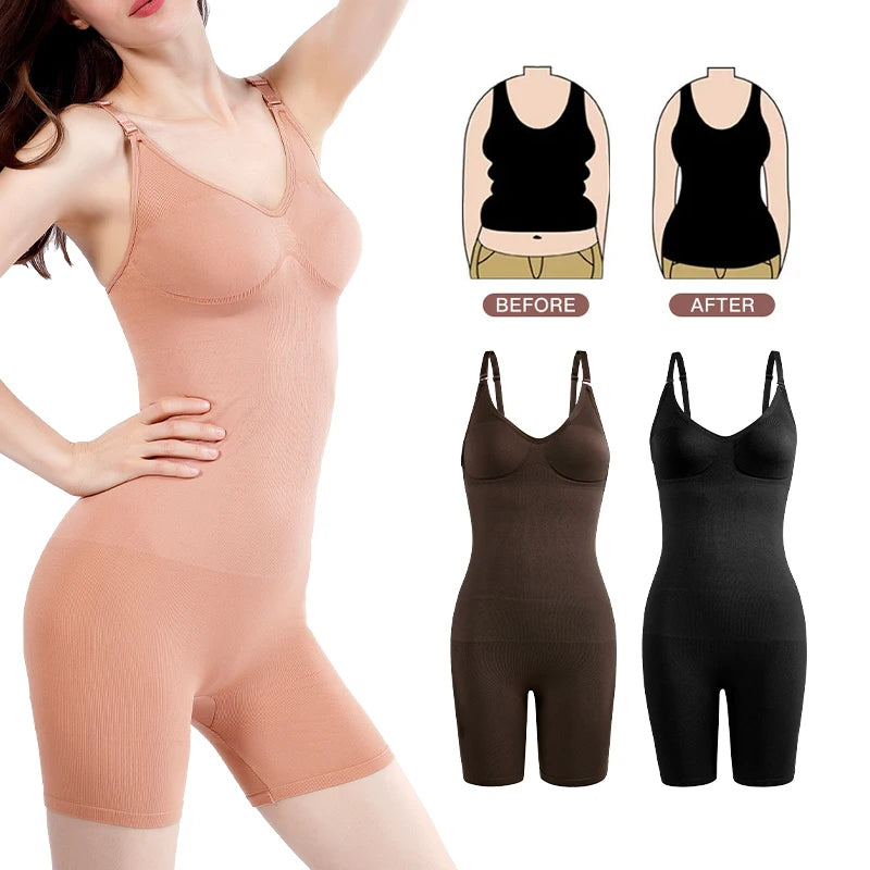 Seamless Full Bodysuit Shapewear Breathable Firm Medium Control Waist Cinchers Push-up Butt Lifter Slimming
