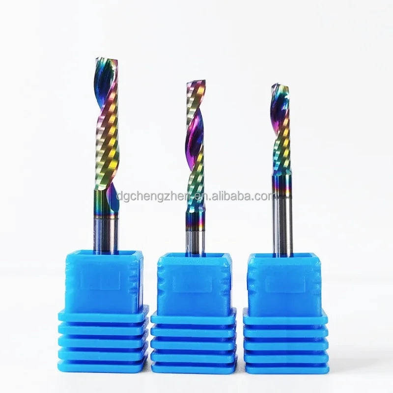 CHENGZHEN HRC55 Single Flute TiCN Coated End Mill - High Precision â‰¤0.005mm Spiral Router Bit RoHS Certified