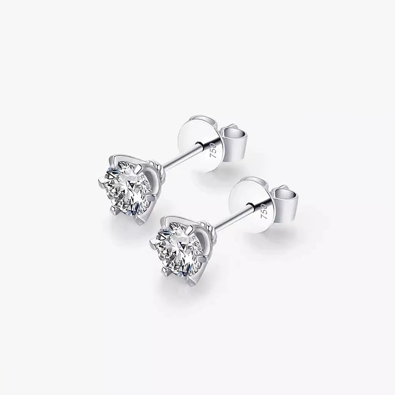 Diamond Stud Earrings 18k Gold IGI Certified 0.5CT D VVS Lab Grown Filled Round Brilliant Cut Classic for Gift Women Men Jewelry