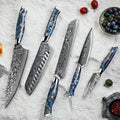 Amber Professional Damascus Knife Set 67layer VG10 Kitchen Chef Utility Fruit Paring Knife Set Kitchen Knives Set