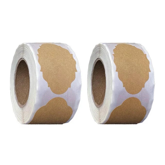 Custom 5*3 3style Brown Kraft Bland Sticker Roll for Gifts Glass Bottle Printable&writeable Personalised Kraft Labels Roll