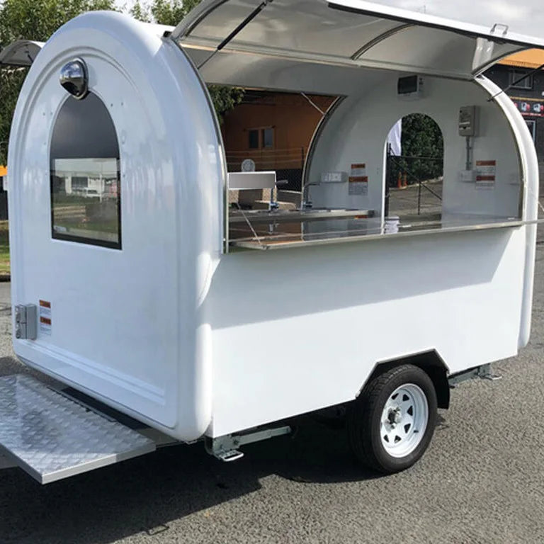 Street Kitchens Towable Fiberglass & Aluminum Food Truck Donut Coffee Trailer for Snack Food Vending
