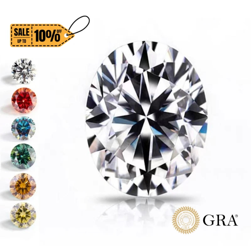 D Color VVS Loose Moissanite Stones GRA Certificate Oval Shaped Excellent Cut 5mm 1carat VVS Loose Moissanite