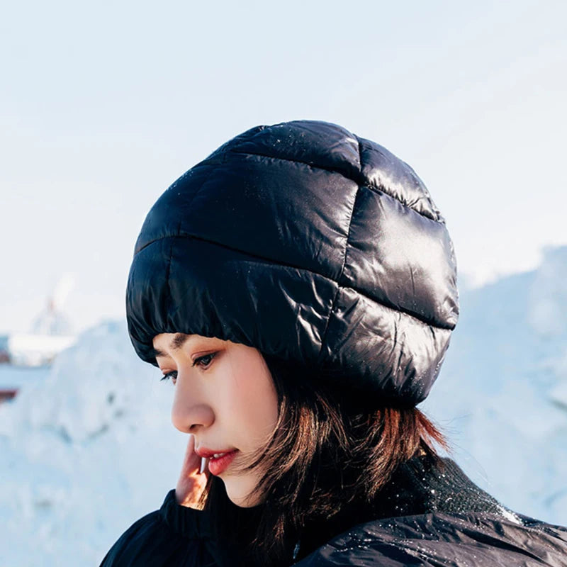 Winter Warm Goose Down Hat Ultralight Outdoor Sport Cap Comfortable Windproof Waterproof Beanie Hats for Skiing Climbing Hiking