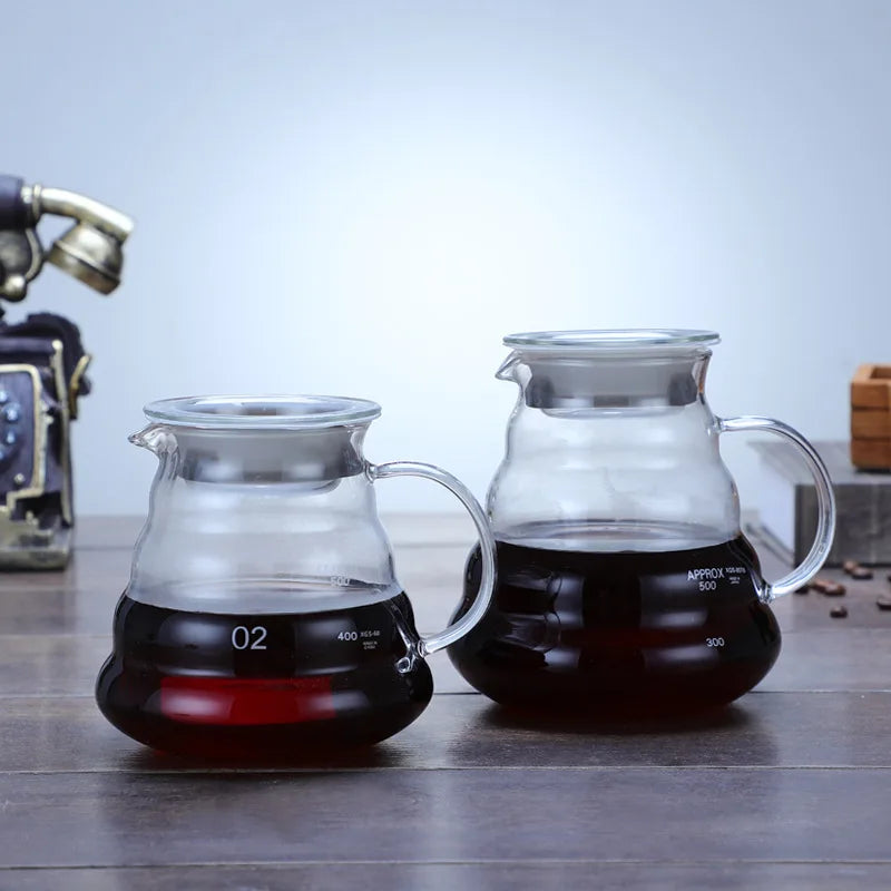 2023 Hot Sale Heat Resistant Glass Coffee Pot Espresso Coffee Server for Coffee Shop