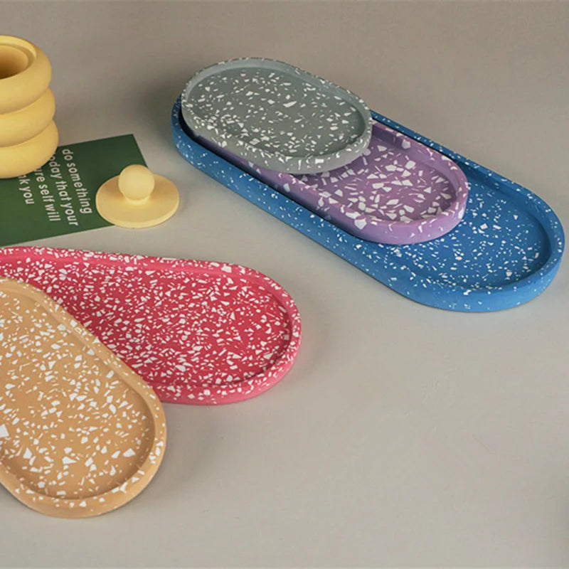 Early Riser 5 Size Resin Silicone Mould Oval Bowl Plate Gypsum Pallet Mould Silicon Mould for Cement Pallet