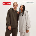 Custom Wholesale 400g Polar Blank Heavyweight Oversized Hoodie for Men Heavy Cotton Blank Hoodie No Strings