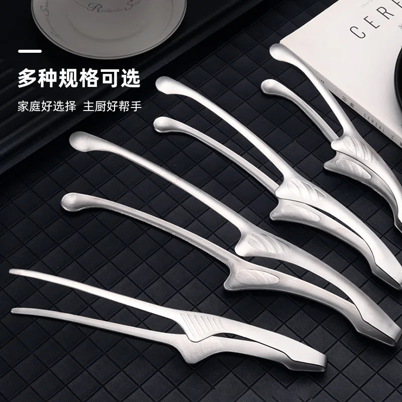 Best Selling Stainless Steel Kitchen Food Clip Japanese Restaurant Salad Serving Clip Buffet BBQ Tongs