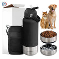 OKKPETS New Design 3 in 1 Dog Water Bottle for Travel Portable Dog Water Bottle 32OZ Large Bottle With Two Bowls