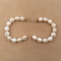 5 CM Large Fashion Big Nature Freshwater Baroque Pearl Earring 925 Stud Steel Earring Gray and White Pearl