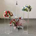 O-X490 Wholesale Wedding Props clear Flower Stand Wedding Table Centerpieces Transparent Crystal Acrylic Wedding Flower Stand
