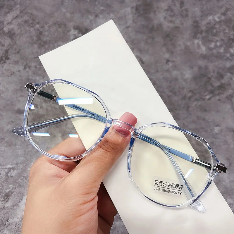New Irregular PC Transparent Anti Blue Light Blocking  Glasses Frame Women Round Pc Anti Blue Light Optical Eyeglasses Frames