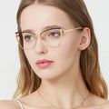 9038 2024 Fashion Anti-Blue Light Glasses Retro Cat Eye Custom logo Shape Dot Diamond Glasses Factory Metal Frame