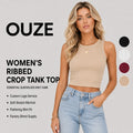 Women Vest Scoop T Shirts Sport Crew Neck Ribbed Sleeveless Female Tank Top Bodysuit Top