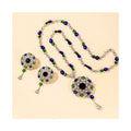Luxury Middle East Style Jewelry High End Customizable Big Flower Pendant Long Tassel Sweater Chain Necklace Earring Set